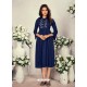 Navy Blue Designer Readymade Party Wear Rayon Kurti