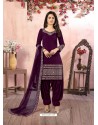 Purple Heavy Designer Party Wear Art Silk Punjabi Patiala Suit