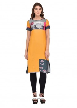 Mustard Latest Designer Readymade Party Wear Kurti