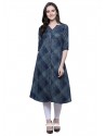 Navy Blue Latest Designer Readymade Party Wear Kurti