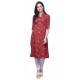 Tomato Red Latest Designer Readymade Party Wear Kurti