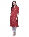 Tomato Red Latest Designer Readymade Party Wear Kurti