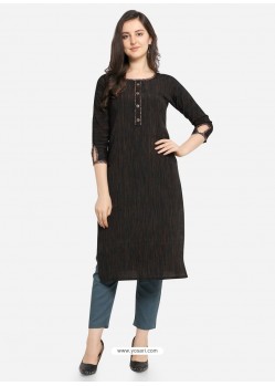 Black Latest Designer Readymade Party Wear Kurti