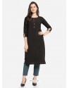 Black Latest Designer Readymade Party Wear Kurti