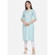 Aqua Grey Latest Designer Readymade Party Wear Kurti