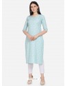 Aqua Grey Latest Designer Readymade Party Wear Kurti