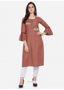 Rust Latest Designer Readymade Party Wear Kurti