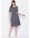 Grey Latest Designer Readymade Party Wear Kurti