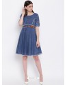 Dark Blue Latest Designer Readymade Party Wear Kurti