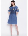 Dark Blue Latest Designer Readymade Party Wear Kurti