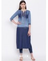 Blue Latest Designer Readymade Party Wear Kurti