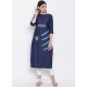 Navy Blue Latest Designer Readymade Party Wear Kurti