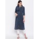 Navy Blue Latest Designer Readymade Party Wear Kurti