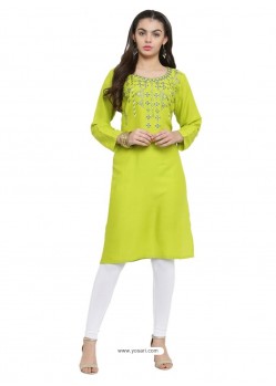 Green Latest Designer Readymade Party Wear Kurti