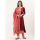 Maroon Latest Heavy Designer Party Wear Straight Salwar Suit