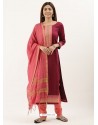 Maroon Latest Heavy Designer Party Wear Straight Salwar Suit