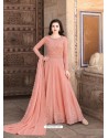 Peach Latest Soft Georgette Designer Wedding Anarkali Suit