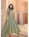 Olive Green Latest Soft Georgette Designer Wedding Anarkali Suit