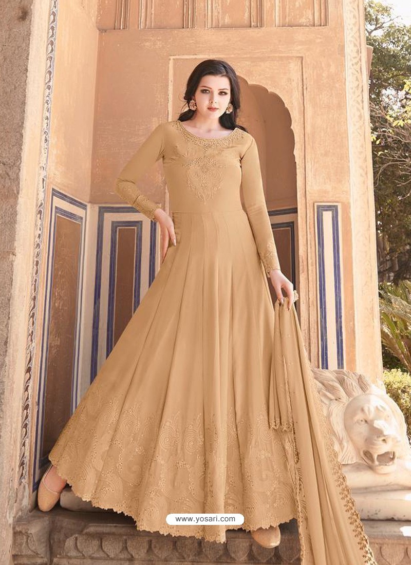 Style Check: Cream And Golden Anarkali Suit | Designer anarkali dresses, Anarkali  dress, Pakistani dresses