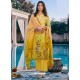 Yellow Designer Cotton Silk Palazzo Salwar Suit