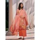Light Orange Designer Cotton Silk Palazzo Salwar Suit