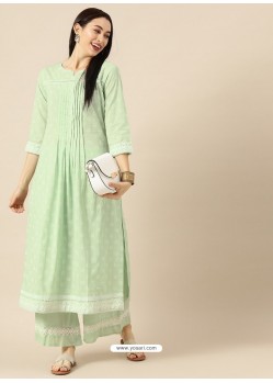 Sea Green Designer Readymade Party Wear Kurti With Palazzo