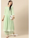 Sea Green Designer Readymade Party Wear Kurti With Palazzo