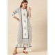 White Designer Readymade Party Wear Kurti With Palazzo