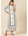 White Designer Readymade Party Wear Kurti With Palazzo