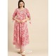 Pink Designer Readymade Party Wear Kurti With Palazzo