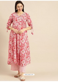 Pink Designer Readymade Party Wear Kurti With Palazzo