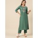 Dark Green Designer Readymade Party Wear Kurti With Palazzo