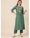 Dark Green Designer Readymade Party Wear Kurti With Palazzo