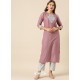 Old Rose Designer Readymade Party Wear Kurti With Palazzo