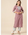 Old Rose Designer Readymade Party Wear Kurti With Palazzo