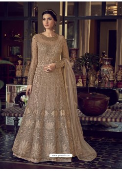 Beige Stunning Indo Western Designer Wedding Anarkali Suit