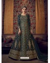 Navy Blue Stunning Indo Western Designer Wedding Anarkali Suit