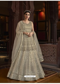 Off White Stunning Indo Western Designer Wedding Anarkali Suit