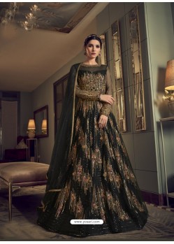 Black Stunning Indo Western Designer Wedding Anarkali Suit