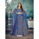 Dark Blue Designer Bridal Wear Soft Net Lehenga Choli