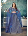 Dark Blue Designer Bridal Wear Soft Net Lehenga Choli
