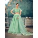 Sea Green Designer Bridal Wear Soft Net Lehenga Choli