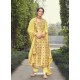 Lemon Designer Party Wear Pure Silk Jacquard Salwar Suit