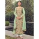 Sea Green Designer Party Wear Pure Silk Jacquard Salwar Suit