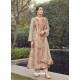 Light Beige Designer Party Wear Pure Silk Jacquard Salwar Suit