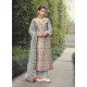 Grey Designer Party Wear Pure Silk Jacquard Salwar Suit