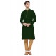 Dark Green Readymade Designer Party Wear Kurta Pajama For Men