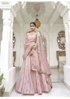 Baby Pink Latest Designer Wedding Wear Heavy Silk Lehenga Choli
