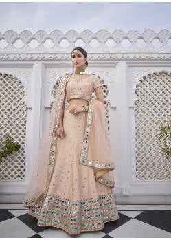 Light Orange Latest Designer Wedding Wear Heavy Silk Lehenga Choli