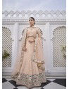 Light Orange Latest Designer Wedding Wear Heavy Silk Lehenga Choli